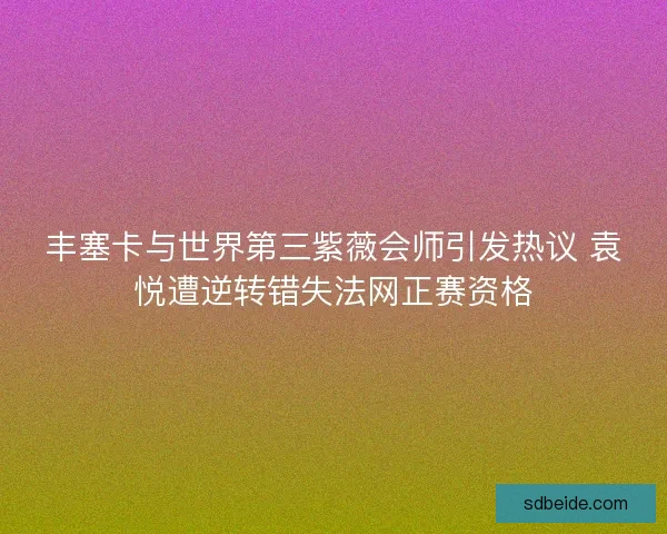 丰塞卡与世界第三紫薇会师引发热议 袁悦遭逆转错失法网正赛资格