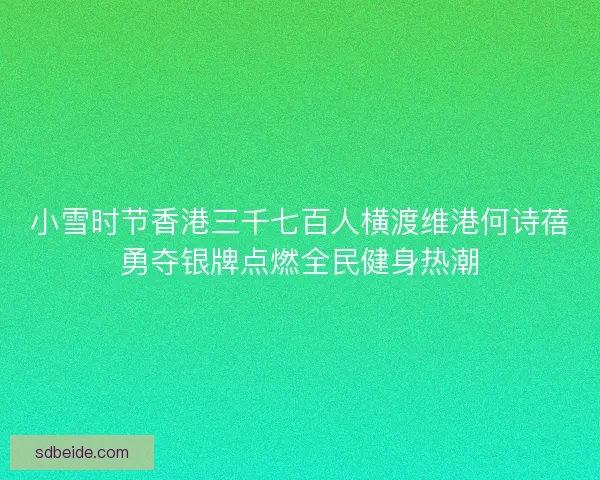 小雪时节香港三千七百人横渡维港何诗蓓勇夺银牌点燃全民健身热潮