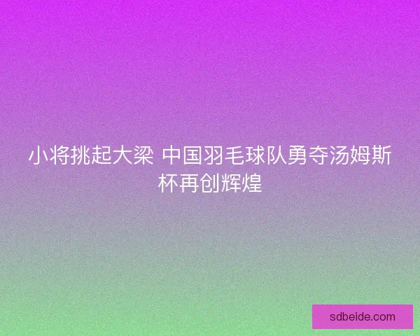 小将挑起大梁 中国羽毛球队勇夺汤姆斯杯再创辉煌