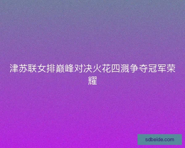 津苏联女排巅峰对决火花四溅争夺冠军荣耀